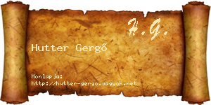 Hutter Gergő névjegykártya